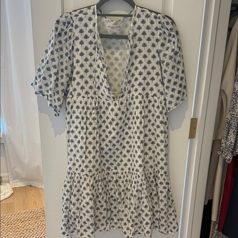 Emerson Fry India Collection Green  and White Patterned Dress